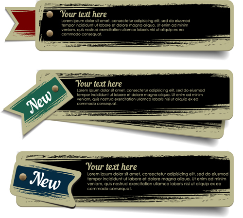 Grunge styles commodity tags vector 01