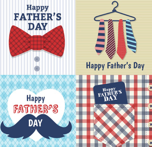 Happy Fathers Day cartoon vectors set Happy Fathers Day cartoon vectors set