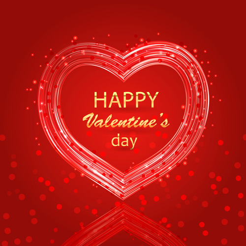 Heart valentines day card with halation background vector Heart valentines day card with halation background vector
