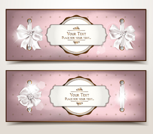 Holiday gift cards with ribbon bow vector 06 Holiday gift cards with ribbon bow vector 06