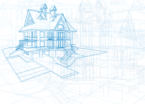 House architecture blueprint vector set 11 House architecture blueprint vector set 11
