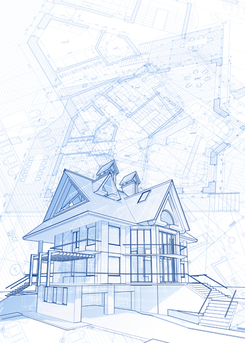 House architecture blueprint vector set 12 House architecture blueprint vector set 12