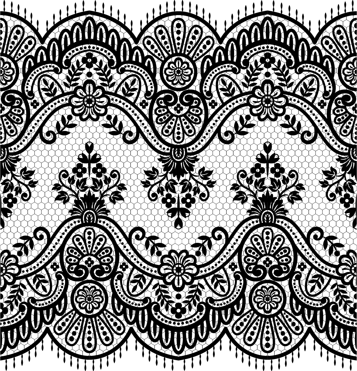 Lace seamless borders vectors set 01 Lace seamless borders vectors set 01