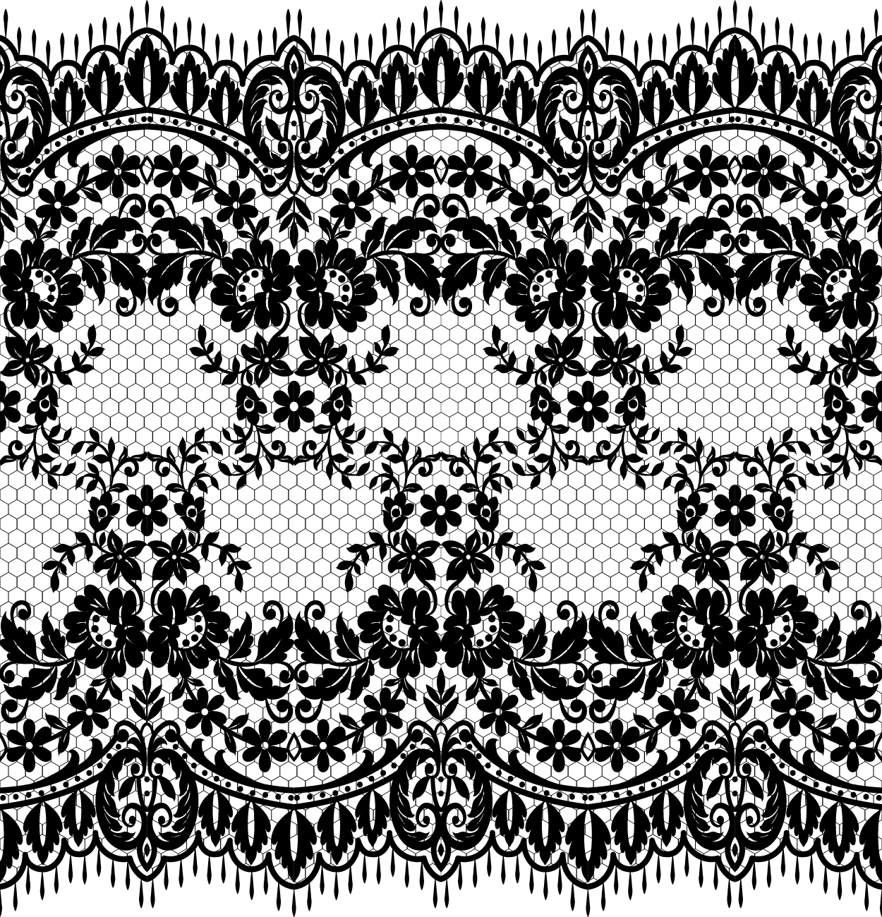 Lace seamless borders vectors set 04 Lace seamless borders vectors set 04
