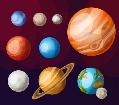 Solar system planets vector material 01 Solar system planets vector material 01