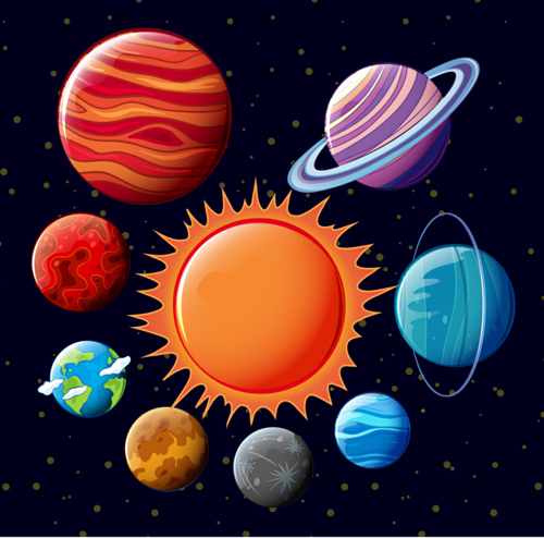 system solar planets material 