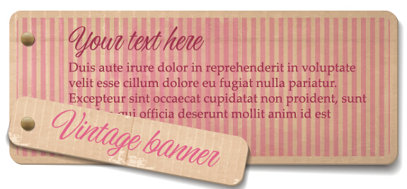 Vintage cardboard banners vector set 02 Vintage cardboard banners vector set 02
