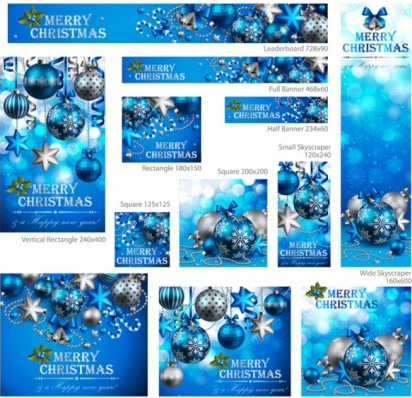 Christmas balls blue styles vector graphics Christmas balls blue styles vector graphics