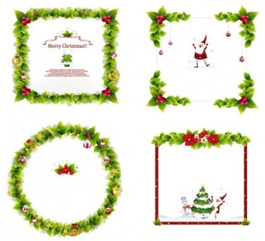Christmas wreath frame vector Christmas wreath frame vector