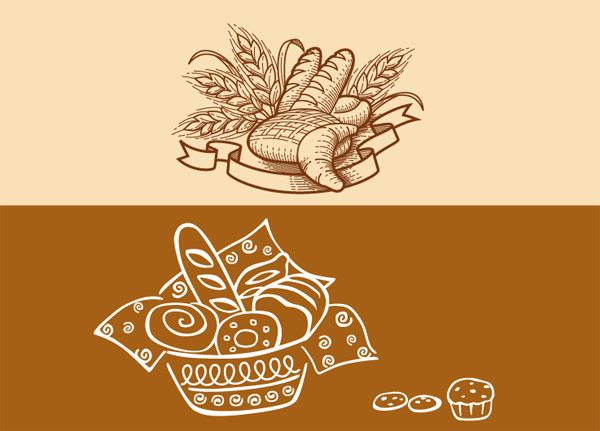 Hand drawn Bakeries art Hand drawn Bakeries art
