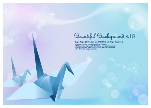 The cranes and fantasy background The cranes and fantasy background