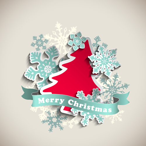 Beautifule paper snowflake christmas vector background 03 Beautifule paper snowflake christmas vector background 03