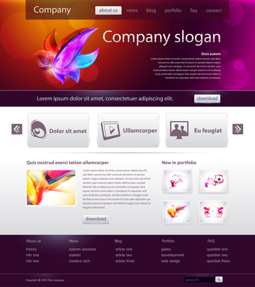 website template company clean bright 