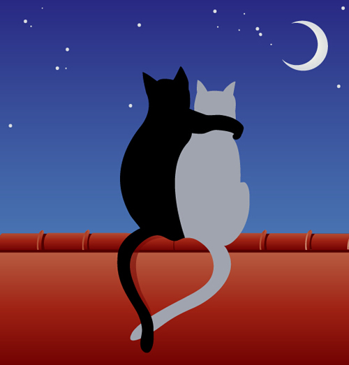 Cats love with moon vector 01 Cats love with moon vector 01