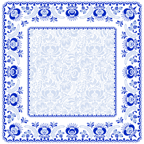 frame chinese blue and white 
