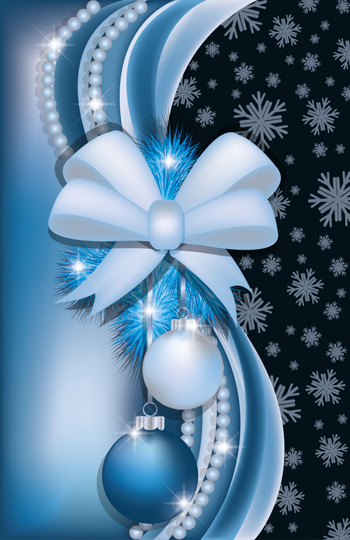 Christmas ball with pearl and bow vector Christmas ball with pearl and bow vector