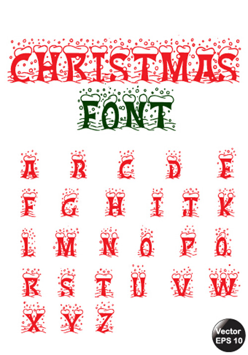 snow red fonts christmas 