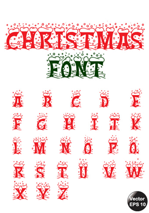 Christmas red snow fonts vector Christmas red snow fonts vector