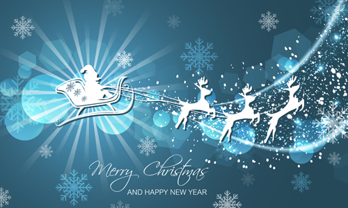year snowflake reindeer new christmas background 