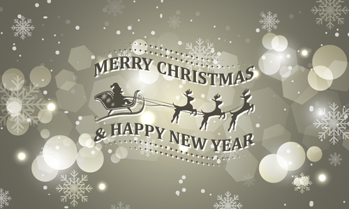 Christmas with new year reindeer and snowflake vector background 02 Christmas with new year reindeer and snowflake vector background 02