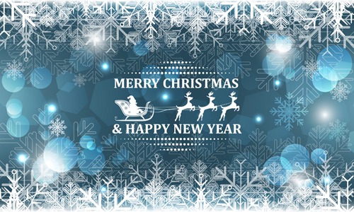 Christmas with new year reindeer and snowflake vector background 03 Christmas with new year reindeer and snowflake vector background 03