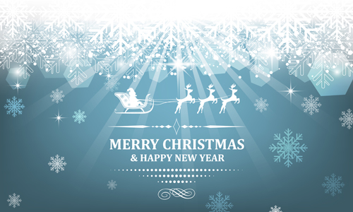 Christmas with new year reindeer and snowflake vector background 06 Christmas with new year reindeer and snowflake vector background 06