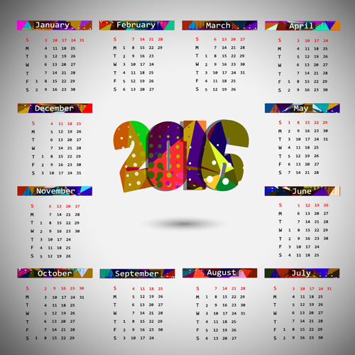 Fashion 2016 calendars modern vector Fashion 2016 calendars modern vector