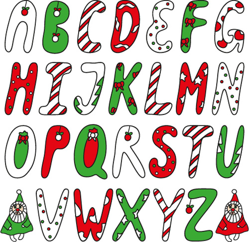 Funny christmas alphabet font vector Funny christmas alphabet font vector