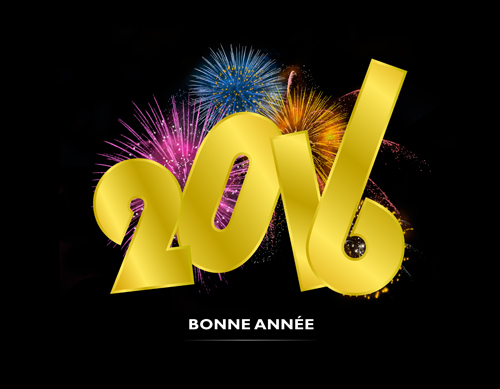 Golden 2016 text with fireworks background vector 02 Golden 2016 text with fireworks background vector 02