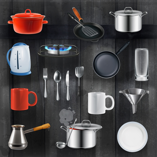 utensils kitchen elements design 