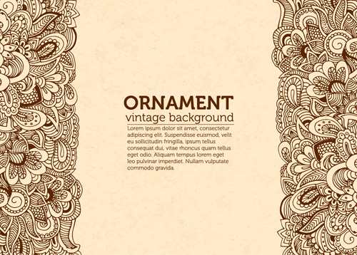 Ornaments vintage background art vector Ornaments vintage background art vector