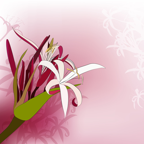Paper cut flower with pink background vector Paper cut flower with pink background vector