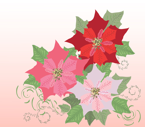 Retro background with flowers art vector Retro background with flowers art vector