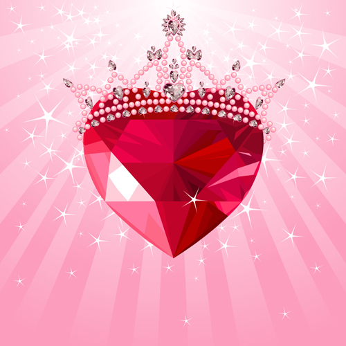 valentines shining heart diamond day cards 