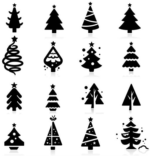 trees silhouettes christmas 
