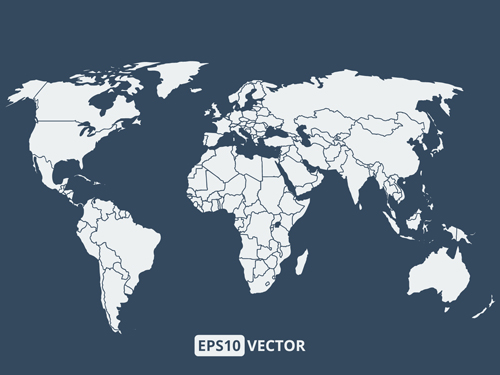 Simple world map vectors graphcs 02 Simple world map vectors graphcs 02