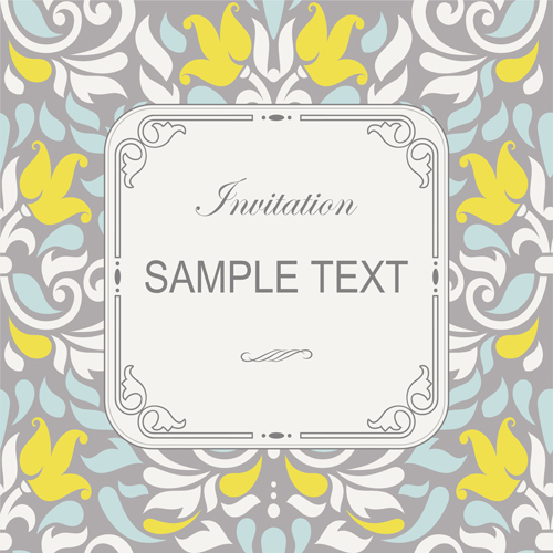 vintage pattern invitation cards invitation decor 