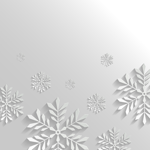 Paper Floral White Christmas Backgrounds Vector 04 Paper Floral White Christmas Backgrounds Vector 04