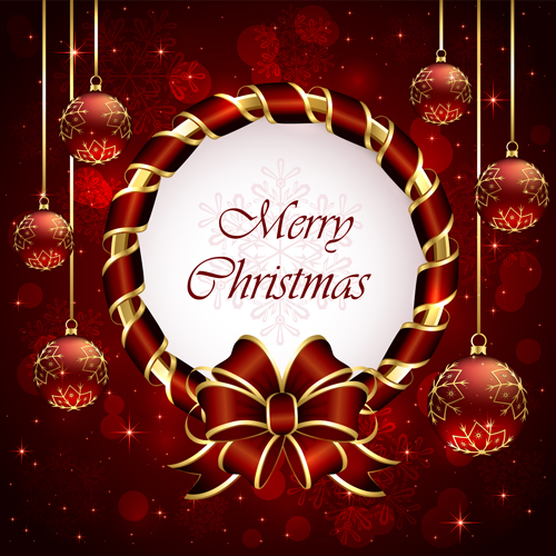 luxurious Christmas New Year baubles vector background 02