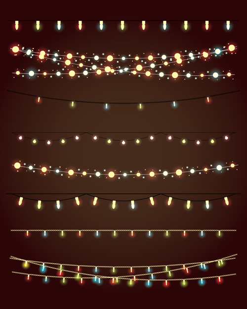 Christmas lights borders design vector 02 Christmas lights borders design vector 02