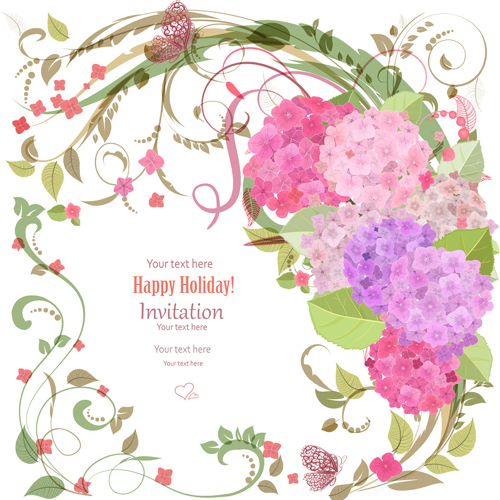 Flower holiday invitation cards vectors 01 Flower holiday invitation cards vectors 01