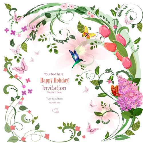 invitation holiday flower cards 