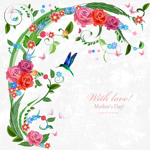 Flower holiday invitation cards vectors 09