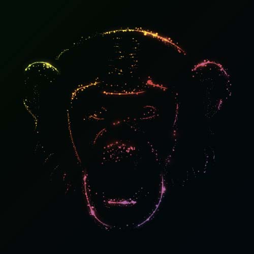 monkey light black background 