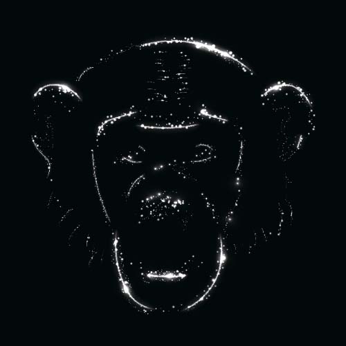 Monkey with light and black background vector 03 Monkey with light and black background vector 03