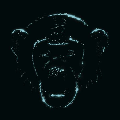 Monkey with light and black background vector 04 Monkey with light and black background vector 04