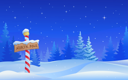 Cartoon Winter Nature background vector 02 Cartoon Winter Nature background vector 02
