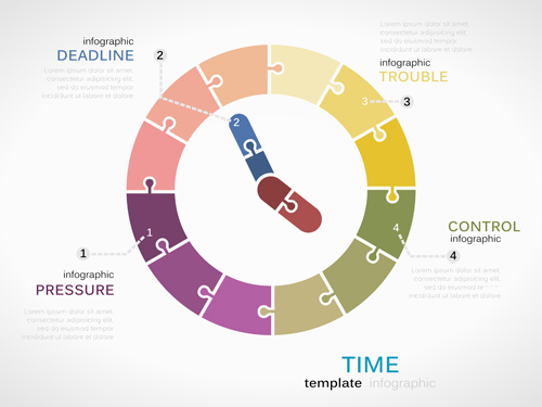 template puzzle infographics 