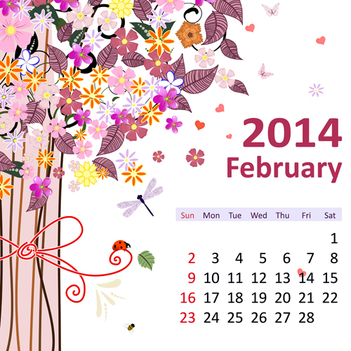 february calendar 2014 