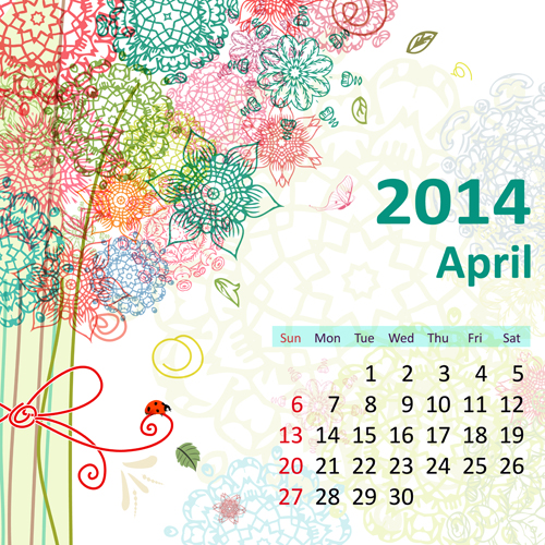 calendar April 2014 
